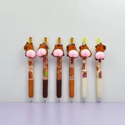 6Pcs/Set Kawaii Capybara Cartoon Butt Mechanical Gel Pens 0.5mm Cute Ballpoint Pen Korean Stationery Press Pens Kids Toys Gift