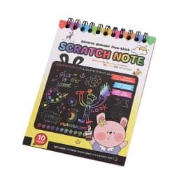 1 Set Rainbow Scratch Paper Art Book DIY Art Paper Card Neon Scratch Book with Wood Stick for Children to Learn Painting