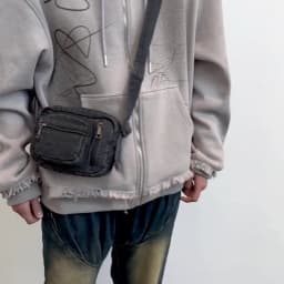 Classic Denim Multi Pocket Casual Small Shoulder Bag With Adjustable Shoulder Straps Zero Wallet Solid Color Fun Crossbody Bag