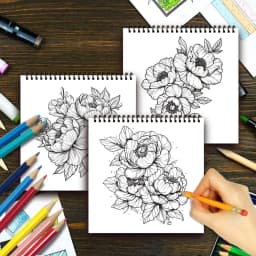 30 Sheets Adult Spiral Colouring Book, 8.3x 8.3 inch 100gsm Thick Paper, Perfect for Back to School Gifts, Christmas Gifts