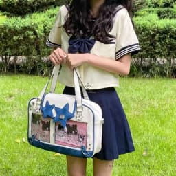 Y2K Trendy Star Ita Bag Lolita Girl Transparent Pocket Fashion Crossbody Bag Women's DIY Display Shoulder Bag Cute Purse Handbag