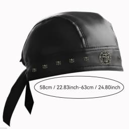 Black Leather Skull Bandana Motorcycle Helmet – Edgy Halloween Gift for Urban Biker Cosplay
