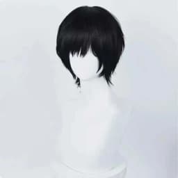 Anime Cosplay Wig 35cm Short Black Heat Resistant Synthetic Hair Man Party Wigs