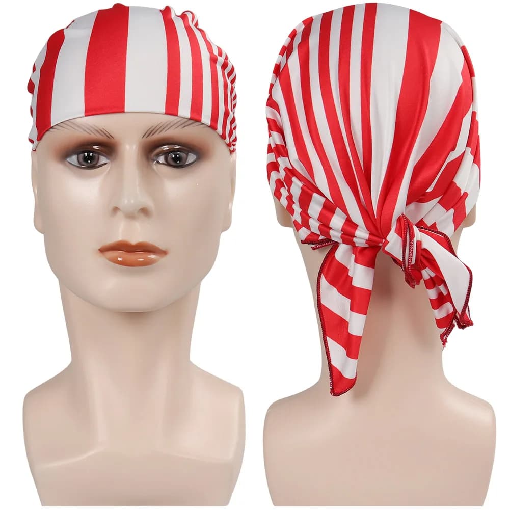 Buggy Anime Live Action TV One Cosplay Piece Fantasia Pirate Cap Hat Scarf Headband Accessory Halloween Carnival Props