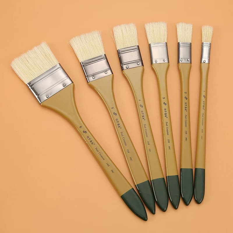 6 Single Bristle Hard Brush Brush, Fine Art Painting Gouache Watercolor Paint Oil Painting Special Row Brush, Shading Brush