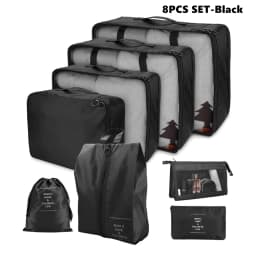 8/6pcs Set Travel Storage Bag Large Capacity Luggage Clothes Sorting Organizer Suitcase Pouch Case Essentials Shoes Packing Cube