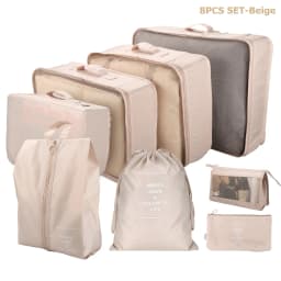 8/6pcs Set Travel Storage Bag Large Capacity Luggage Clothes Sorting Organizer Suitcase Pouch Case Essentials Shoes Packing Cube