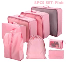 8/6pcs Set Travel Storage Bag Large Capacity Luggage Clothes Sorting Organizer Suitcase Pouch Case Essentials Shoes Packing Cube