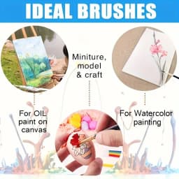 12/24pcs Professional Artist Painting Brush Oil Painting Watercolor Set For Oil, Acrylic, Canvas, Gouache,Includes Fine Detail