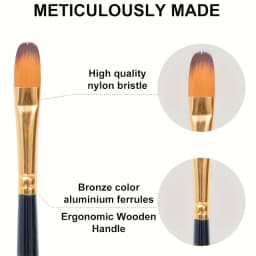 12/24pcs Professional Artist Painting Brush Oil Painting Watercolor Set For Oil, Acrylic, Canvas, Gouache,Includes Fine Detail