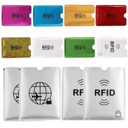 5pcs Anti-theft RFID Card Holder Colorful Aluminium Reader Lock Protect Case Cover Safety Passport Protector Sleeves