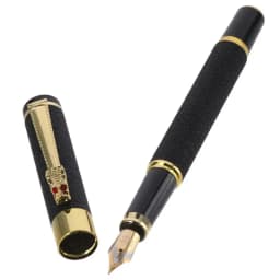 Elegant Design Dragon Crystal Diamond Pen Smooth Writing Fountain Pen Classic Black Classic Pen Basic Office Write Supply