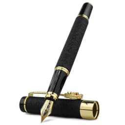 Elegant Design Dragon Crystal Diamond Pen Smooth Writing Fountain Pen Classic Black Classic Pen Basic Office Write Supply