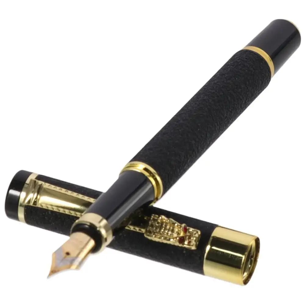 Elegant Design Dragon Crystal Diamond Pen Smooth Writing Fountain Pen Classic Black Classic Pen Basic Office Write Supply