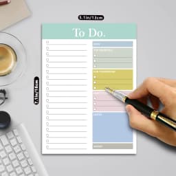 1pc To-Do Notepad - 50 Sheet Daily Planner Notepad, 5.1x7.1 Inch, Tear-Off Notepad, Home, Office, Memo, Notebook, Back to School