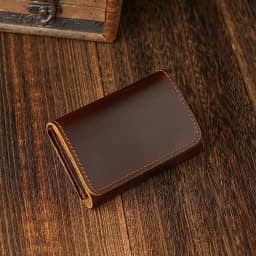 Cowhide Purse Headphone Holder Vintage Leather Wallets Coin Purses Portable Data Cable Headphone Storage Bag Case Card Holder