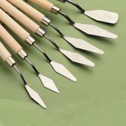 7pcs/Set Oil Painting Scraper Palette Knife Watercolors Fine Acrylic Gouache Paint Spatula Pick Color Mixing Tools Art Supplies