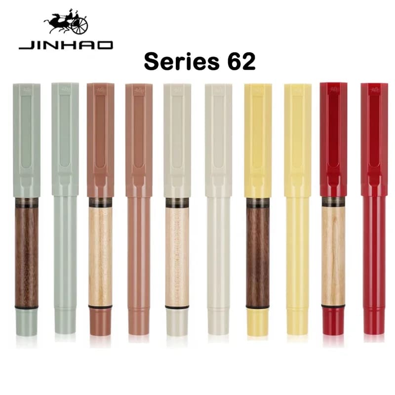 JINHAO 62 Wood Fountain Pen Luxury F EF Nib Writing Ink Pen Elegant Calligraphy ink Pens Office School Supplies Stationery