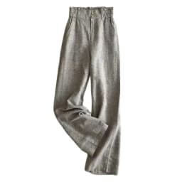 Linen Solid Casual Basic Elastic High Waist Wide Leg Loose Women's Pants Ankle-Length Pants For Women Clothing Fashion 2024