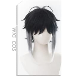 Anime Ryūnosuke Akutagawa Ryunosuke Akutagawa Wig Black and White Short Curly Party Hair Halloween Cosplay Props Accessory