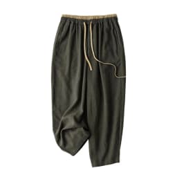 Linen Casual Solid Lace Up Elastic High Waist Loose Wide Leg Women's Pants Ankle-Length Pants For Women Clothing 2024 Fashion