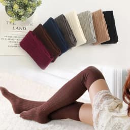 Ladies Women Knitted Thigh-High Over the Knee Socks Solid Color Winter Long Stockings Women Girls Warm Hosiery Socks Gifts