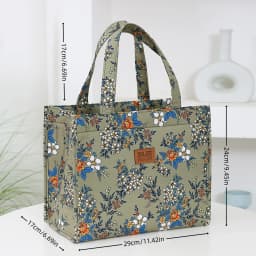 New Style Nylon Printing Thickened Large Capacity Handbag, Work Portable Zipper Semi-Closed Lunch Box Storage Bag, Bento Bag