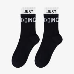 1 Pair Trendy Stretch High Tube Socks High Elasticity Lady Sports Socks Breathable Sweat Absorption For Adult