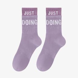 1 Pair Trendy Stretch High Tube Socks High Elasticity Lady Sports Socks Breathable Sweat Absorption For Adult