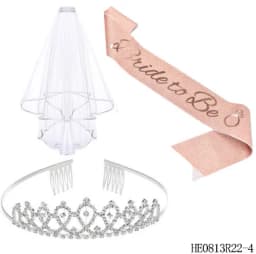 16 Pack Bachelorette Party Supplies Kit Champagne Bride to Be Set with Bridal Sash Veil Headband Tattoo for Bachelorette