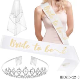 16 Pack Bachelorette Party Supplies Kit Champagne Bride to Be Set with Bridal Sash Veil Headband Tattoo for Bachelorette