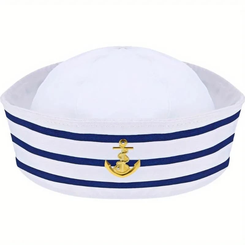 PESENAR Sailor Hat Navy Blue Yacht Blue Captain Cap White Sail Cap for Clothing Accessories for Adults