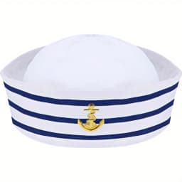 PESENAR Sailor Hat Navy Blue Yacht Blue Captain Cap White Sail Cap for Clothing Accessories for Adults
