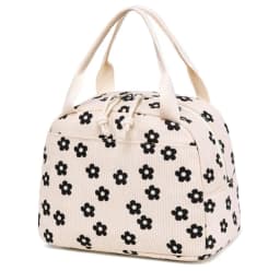 Corduroy Lunch Bag Thermal Insulation Lunch Box Storage Handbag Multifunctional Kid School Cooler Bag Picnic FoodPouch Loncheras