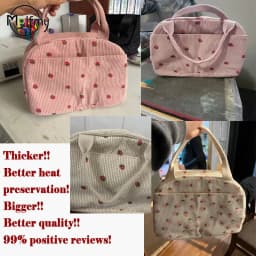 Corduroy Lunch Bag Thermal Insulation Lunch Box Storage Handbag Multifunctional Kid School Cooler Bag Picnic FoodPouch Loncheras