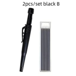 Solid Carpenter Pencil Set 2.8mm Deep Hole Mechanical Pencil Marker with Built in Sharpener for Carpenter Woodworking Architect