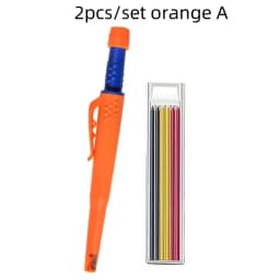 Solid Carpenter Pencil Set 2.8mm Deep Hole Mechanical Pencil Marker with Built in Sharpener for Carpenter Woodworking Architect
