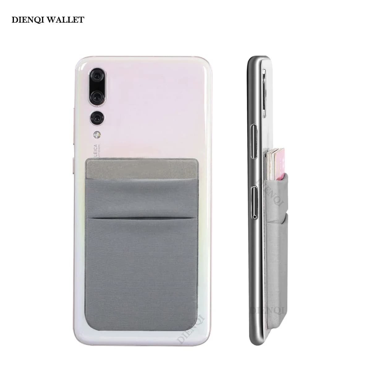 Cell Phone Card Holder Slim Adhesive Sticker Fashion Mobile Phone Mini Wallet Case Credit Cardholder Pocket Portable Money Bag
