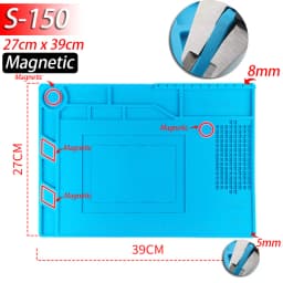 Soldering Station Mat Silicone Work Mat Heat Resistant 932°F Anti-Static Magnetic Mat for Electronic Phone Laptop Watch Repair