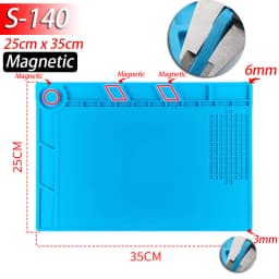 Soldering Station Mat Silicone Work Mat Heat Resistant 932°F Anti-Static Magnetic Mat for Electronic Phone Laptop Watch Repair