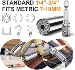 Multifunctional 7 to 19mm Magic Socket Multi Purpose Wrench Extension Rod Electric Hand Drill Screw Tool Set