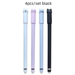 4/8/12pcs Creative Cat Erasable Gel Pens Set 0.5mm Washable Handle Magical Blue/Black Ink Erasable Refills Rod Writing Stationer