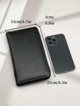 Fashion Simple Black Long Wallet Commuting Out Multi Card Position Large Capacity Portable Cell Phone Wallet