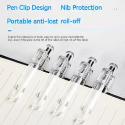 Deli-5Pcs Retractable Gel Pen,Black Ink Ballpoint for Writing,Office and School Supplies,Stationery,0.5mm