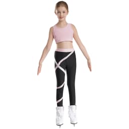 Teen Girls Figure Skating Sports Suit 3Pcs Bra Tops Shorts Leggings Jacket Set for Workout Gymnastics Fitness Yoga Training