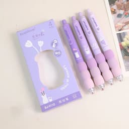 4PCS/Set Soft Touch Grip Gel Pen ST Tip Ballpoint Pen 0.5mm Black Ink Neutral Pen Creative Student Gift Sign Pen Stationery