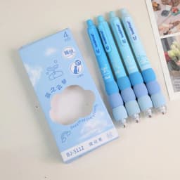 4PCS/Set Soft Touch Grip Gel Pen ST Tip Ballpoint Pen 0.5mm Black Ink Neutral Pen Creative Student Gift Sign Pen Stationery