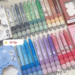 4PCS/Set Soft Touch Grip Gel Pen ST Tip Ballpoint Pen 0.5mm Black Ink Neutral Pen Creative Student Gift Sign Pen Stationery