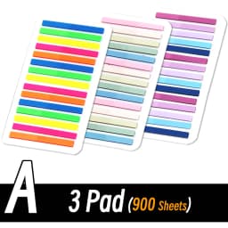 3000 Sheets Color Stickers Transparent Fluorescent Index Tabs Flags Sticky Note Page Bookmark School Office Supplies Stationery