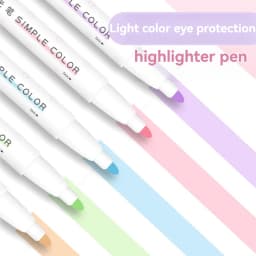 5pcs Pastel Highlighters Colors Dual Tip Fluorescent Hook Pen Colored Mark Pen Cute Markers for Journaling Japanese Stationery